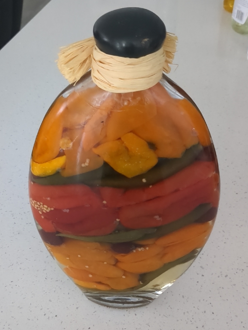 Decorative Layered Pepper Bottle - Orange & Red